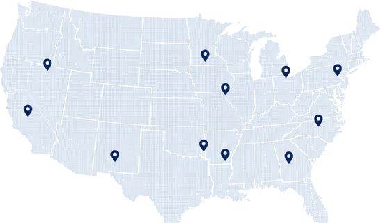 United States service area map